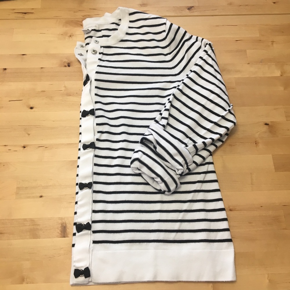 Snap-front Striped Cardigan